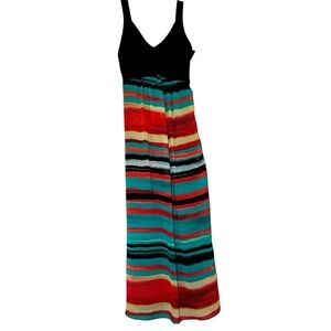Sami & Jo Black‎ And  Multicolored Maxi Dress
Size MP